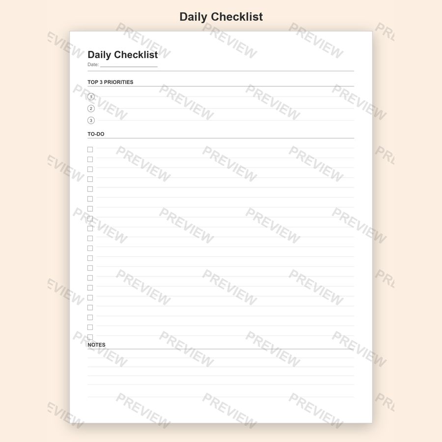 Daily Checklist
