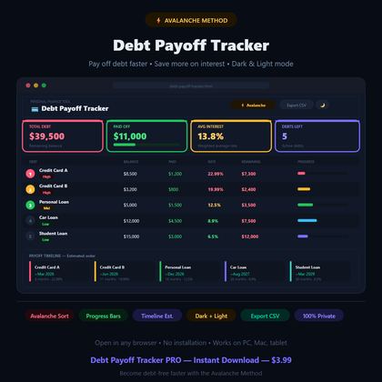 Debt Payoff Tracker PRO