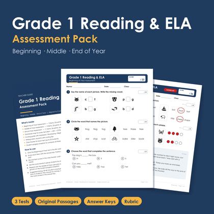 1st Grade Reading & ELA Assessment Pack