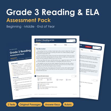 3rd Grade Reading & ELA Assessment Pack
