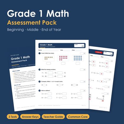 1st Grade Math Assessment Pack