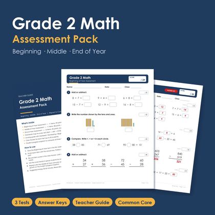 2nd Grade Math Assessment Pack