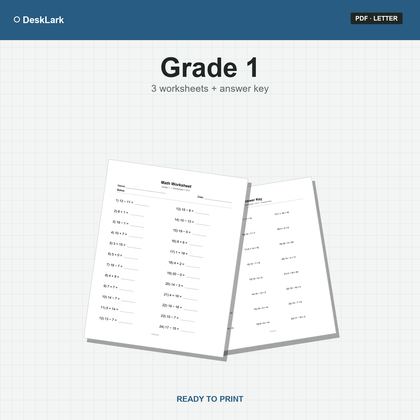 Grade 1 Math Worksheets