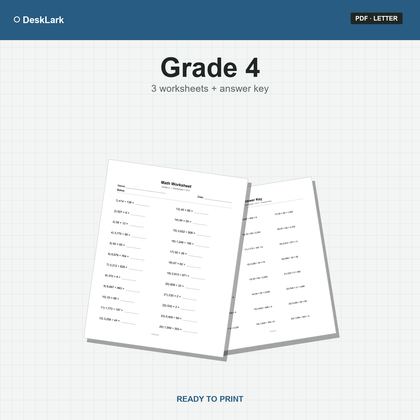 Grade 4 Math Worksheets