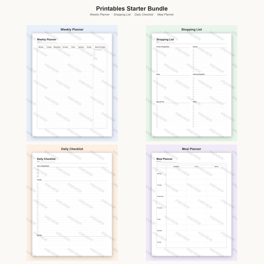 Printables Starter Bundle