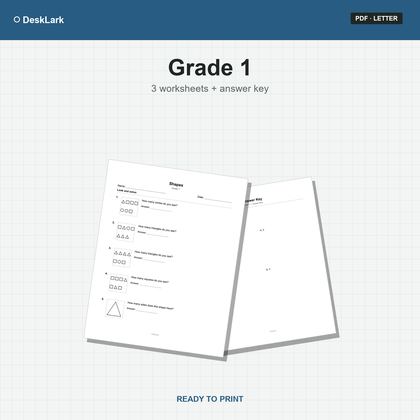 Grade 1 Shapes Worksheets