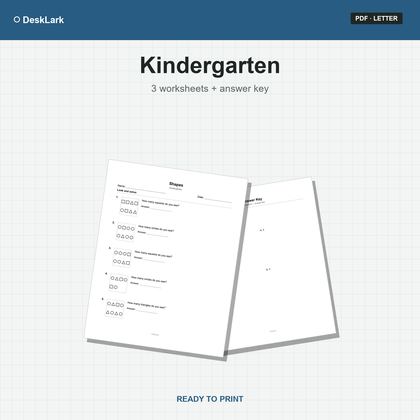 Kindergarten Shapes Worksheets