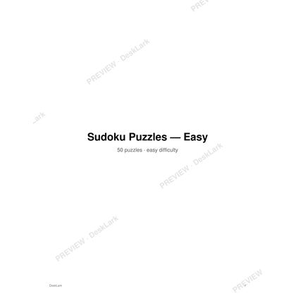 Easy Sudoku, 50 Puzzles