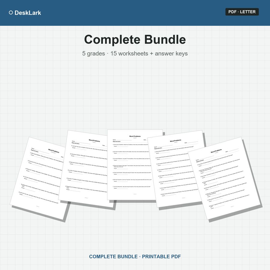 K–4 Word Problems Bundle